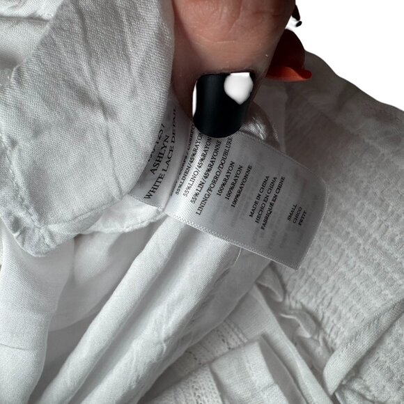 NWT Rails Womens Ashlyn Dress Sz S White Lace Detail Linen Rayon Blend $188 - Picture 8 of 10